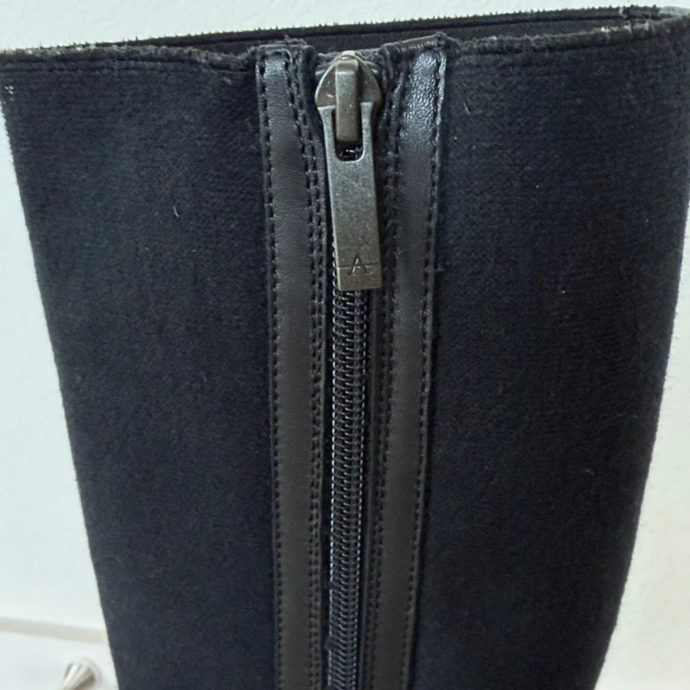 Aquatalia Nanina Knee High Weatherproof Boots Black 7.5 Leather Riding - Picture 6 of 16